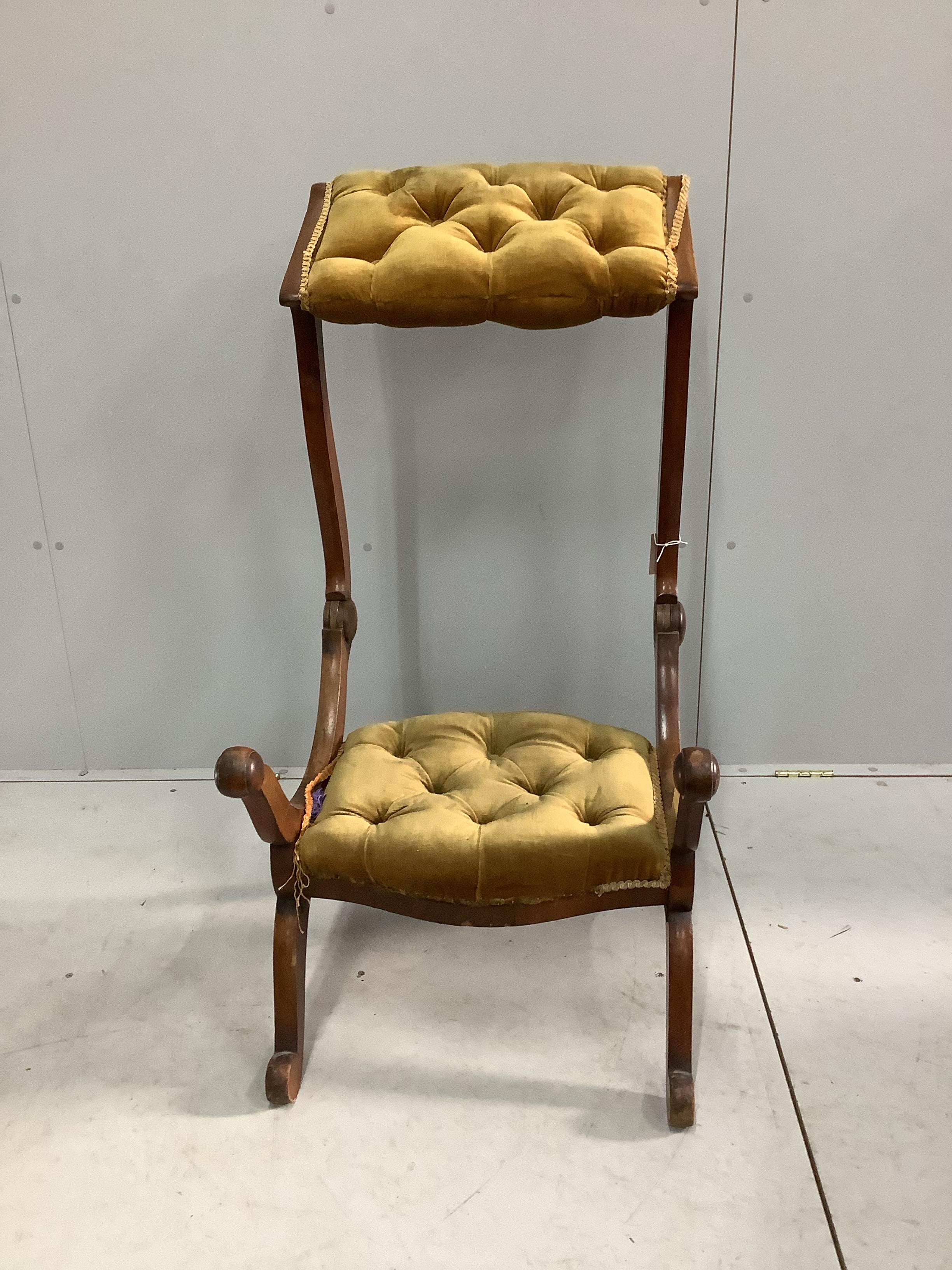 A Victorian mahogany metamorphic prie dieu chair